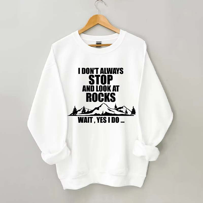 I Don't Always Stop And Look At Rocks Wait Yes I Do Sweatshirt