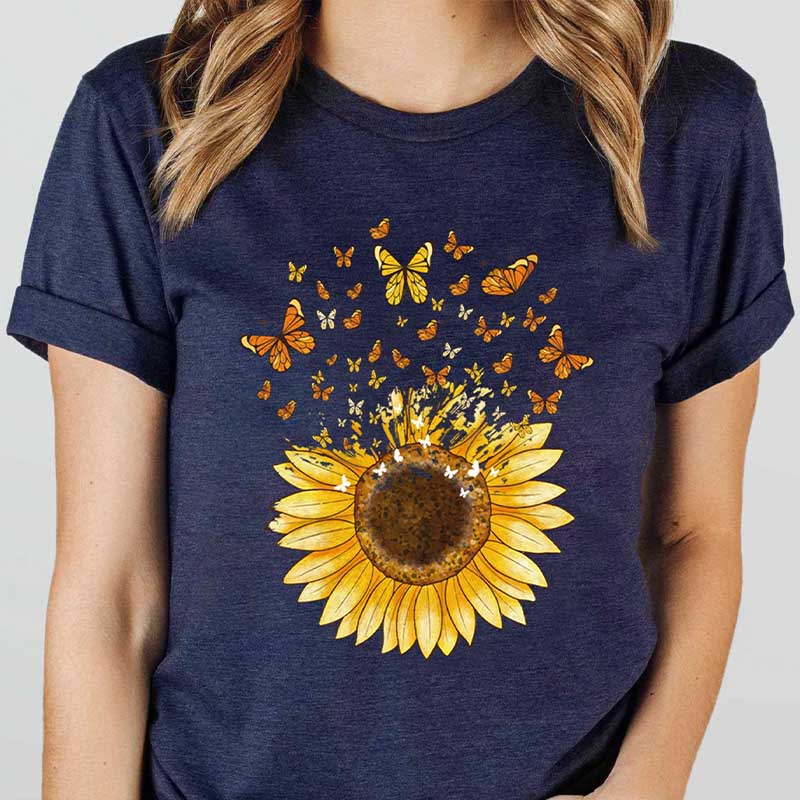 Sunflower Butterfly Botanical T-Shirt