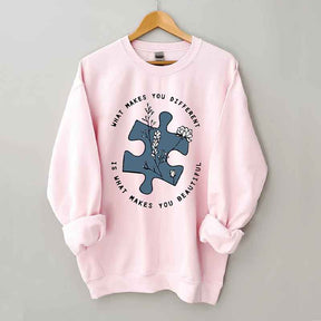 What Makes You Different Is What Makes You Beautiful Autism Awareness Sweatshirt