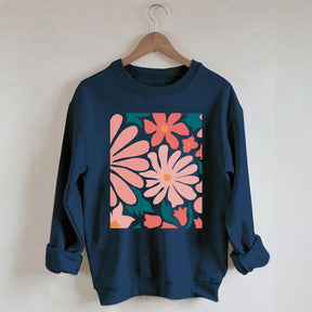 Flower Market  Pink Flowers Botanical Sweatshirt