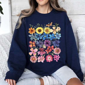 Bright Pressed Flowers Sweatshirt