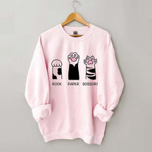 Rock Paper Scissors Cat Sweatshirt