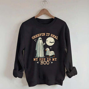 Retro Halloween Ghost Dog Sweatshirt