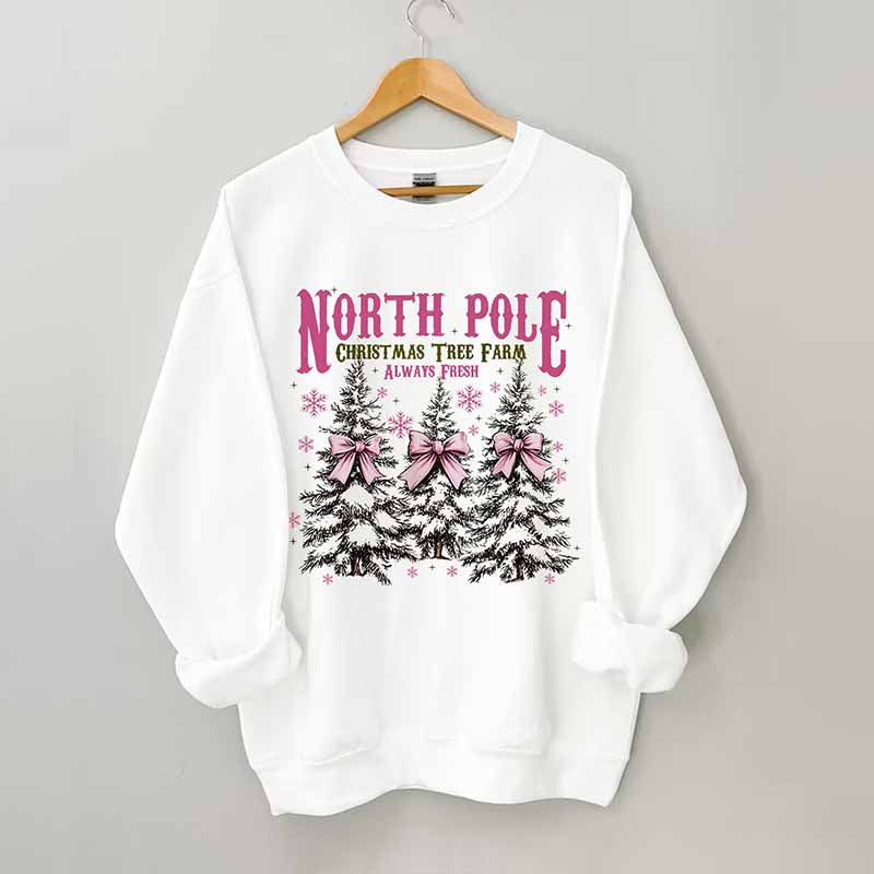 North Pole Pink Christmas Sweatshirt