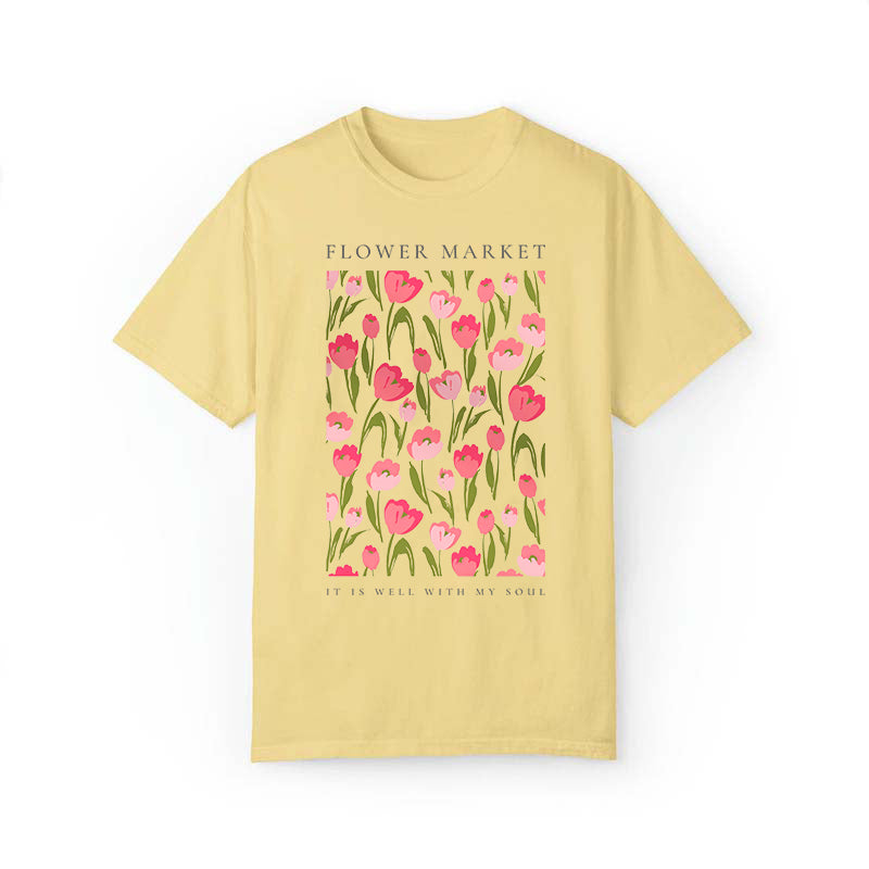 Tulip Floral It Is Well With My Soul T-Shirt