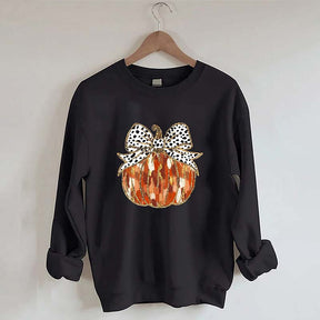 Fall Coquette Gold Glitter Pumpkin Sweatshirt