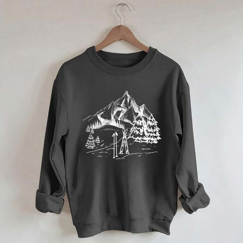 Aesthetic Ski Mountain Sweatshirt