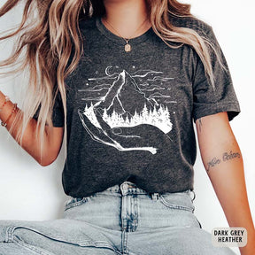 Women Adventurer Shirt Hand Drawn Mountain T-Shirt