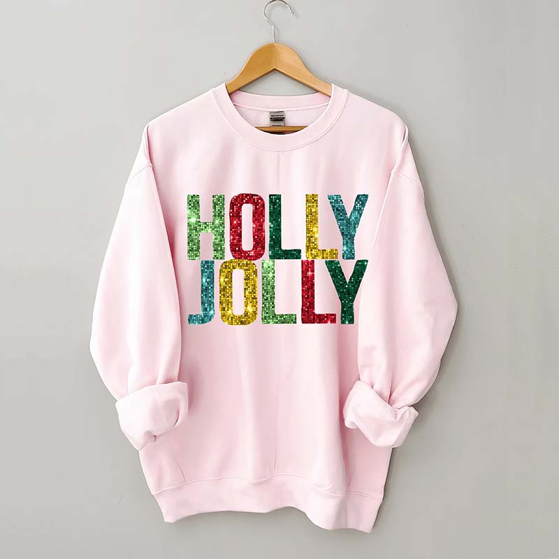 Printed Holly Jolly Sweatshirt