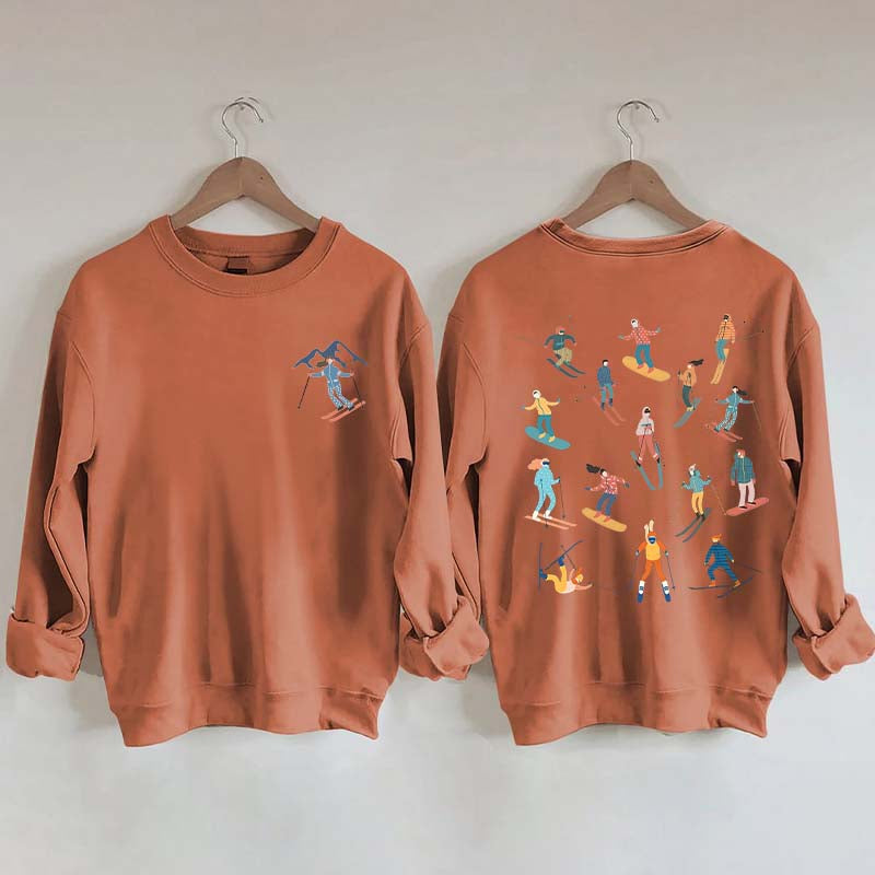 Retro Cute Ski Girl Sweatshirt