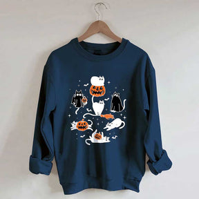 Halloween Ghost Cats Sweatshirt