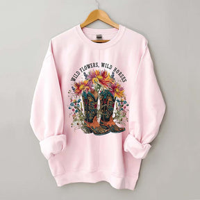 Wild Flowers Wild Horses Sweatshirt