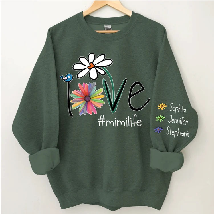 Love Mimi Life Flower Sweatshirt