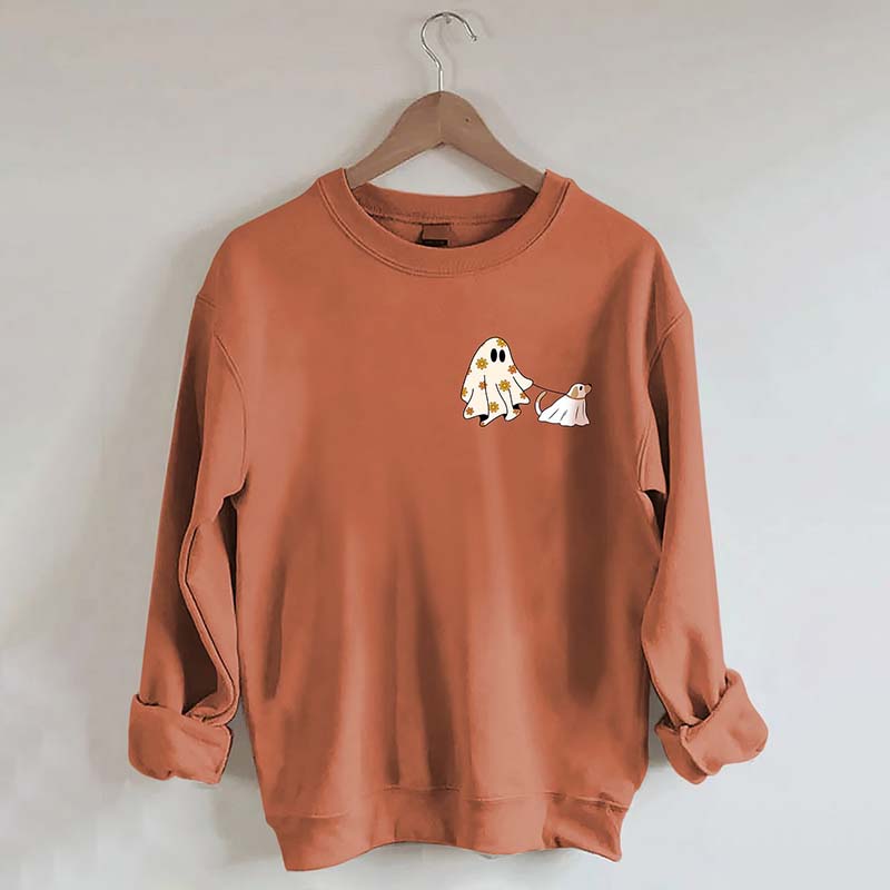 Cute Ghost Dog Halloween Sweatshirt