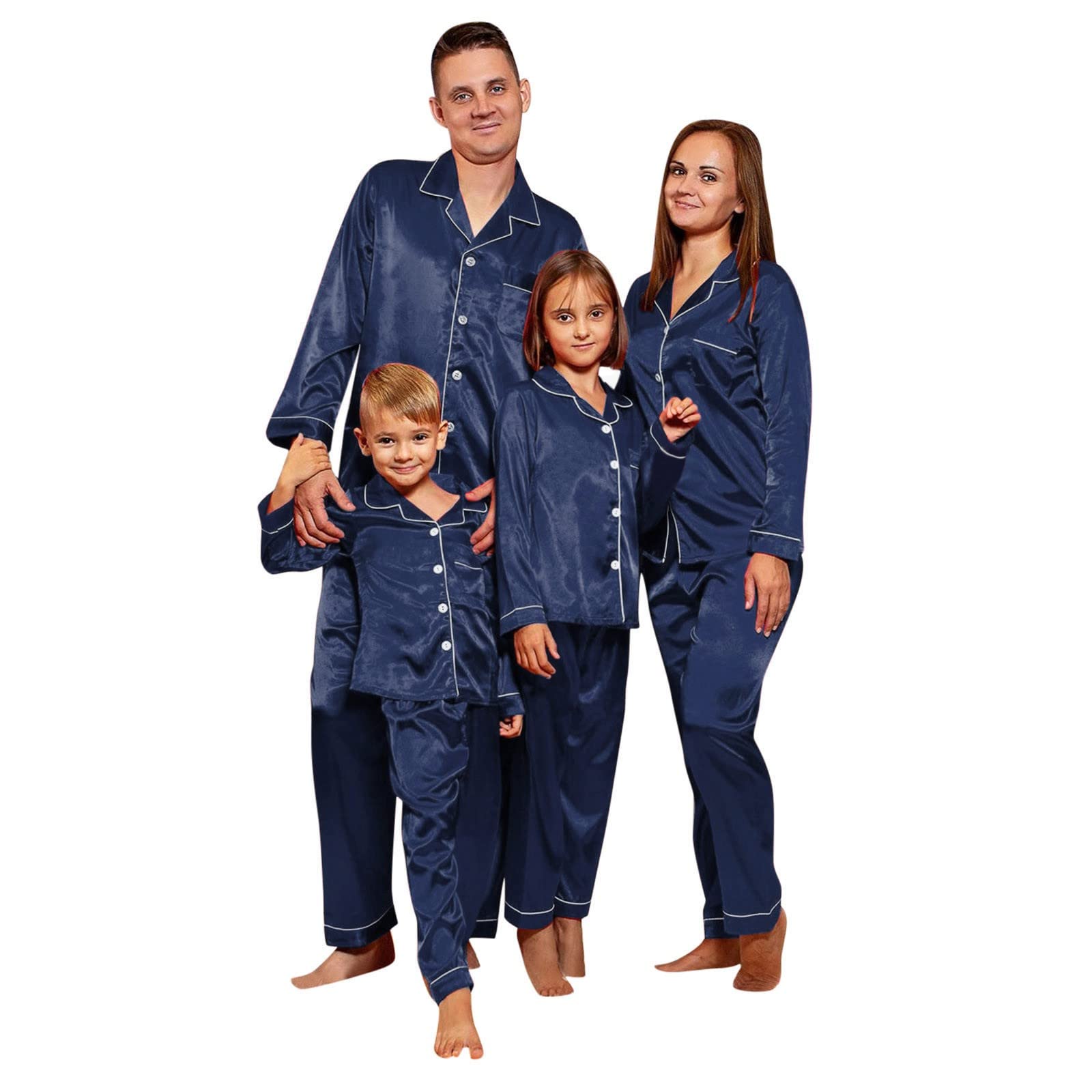 Family Matching Long-sleeved Silk Pajamas