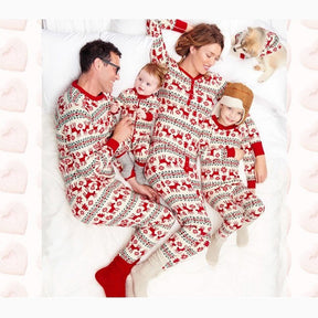 Family Matching Christmas Deer and Snowflake Pajamas Set