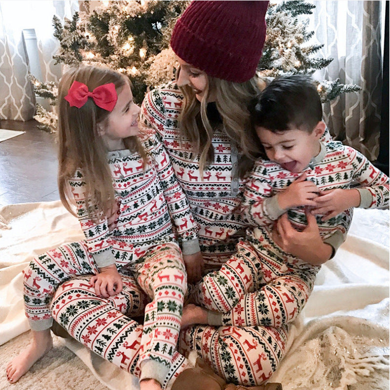 Family Matching Christmas Print Pajamas Sets