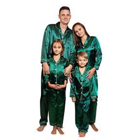 Family Matching Long-sleeved Silk Pajamas