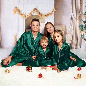 Family Matching Long-sleeved Silk Pajamas