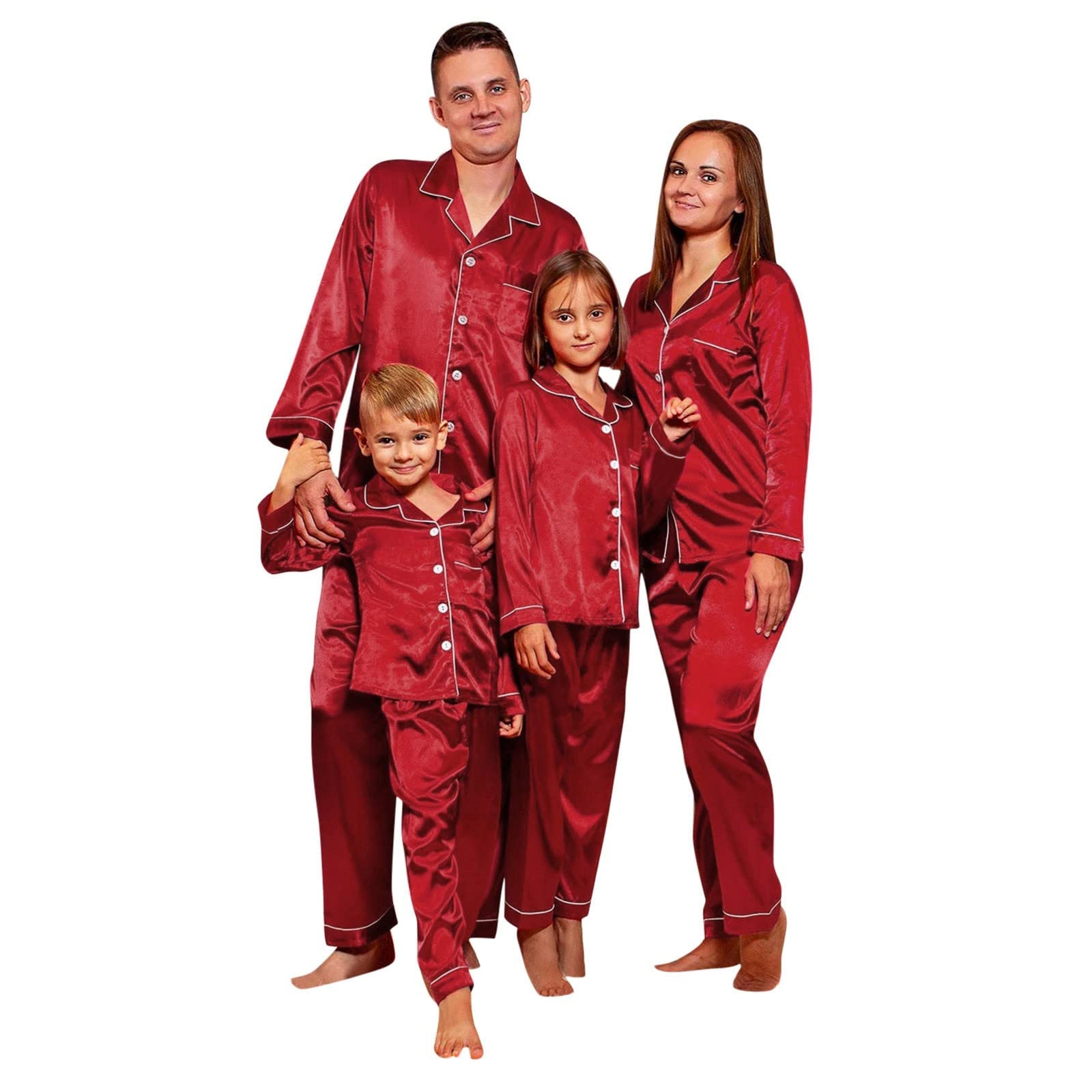 Family Matching Long-sleeved Silk Pajamas