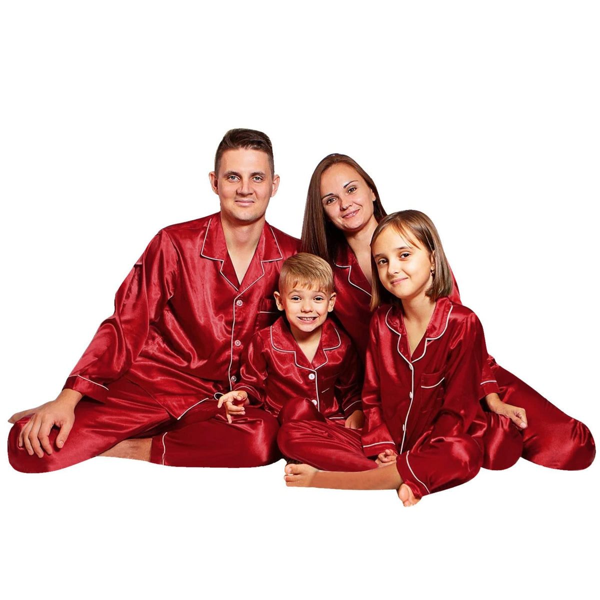 Family Matching Long-sleeved Silk Pajamas