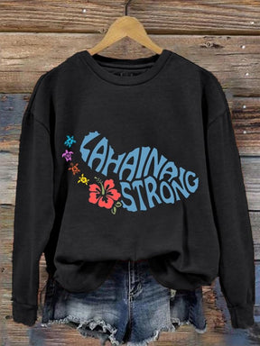 Women's Lahaina Strong Hibiscus Flower Sweatshirt