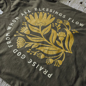 Praise God From Whom All Blessings Flow Floral T-Shirt