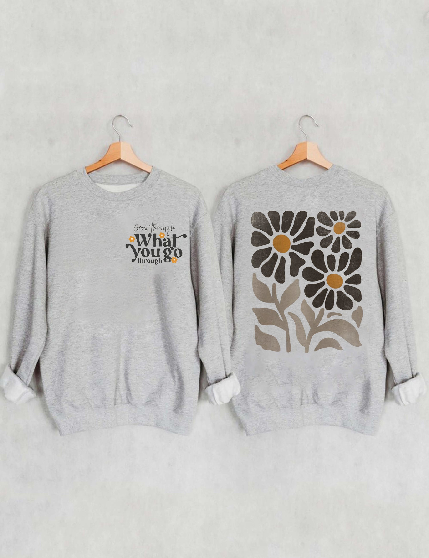 Boho Flower Sweatshirt Unisex Wildflower Print Sweatshirt