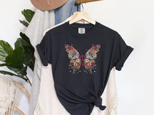 Butterfly Floral Shirt | Butterfly T-Shirt Manches courtes