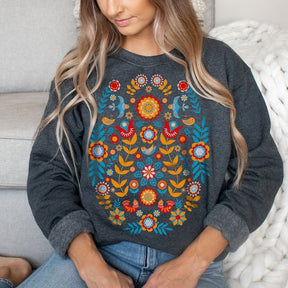 Scandinavian Folk Art Bird Sweatshirt