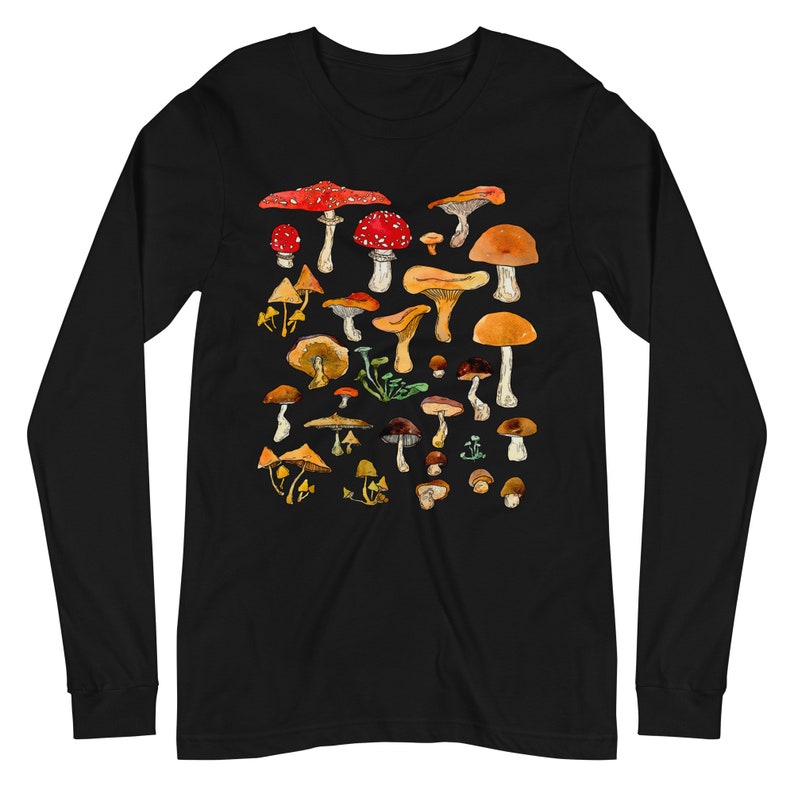 Forest Fungi Long Sleeve Shirt Mushrooms Tshirt