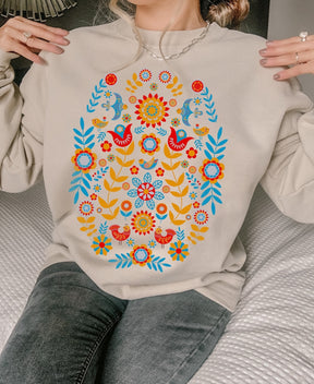 Scandinavian Folk Art Bird Sweatshirt