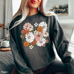 Boho Wildflowers Floral Nature Sweatshirt