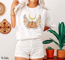 Moon Moth Flower T Shirts T-shirt graphique
