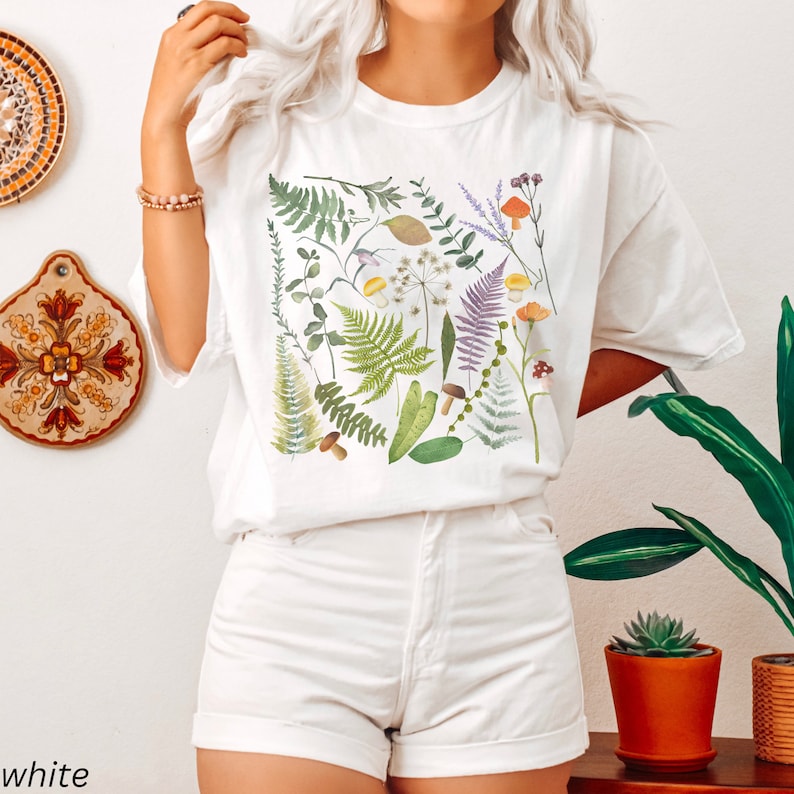 Chemise de plantes couleurs de confort pour les femmes