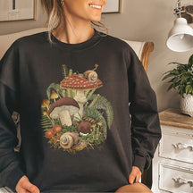 Mushroom Snail Cottagecore Botanical Sweatshirt