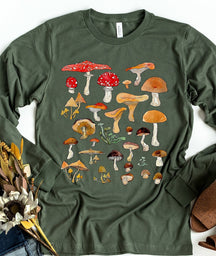 Forest Fungi Long Sleeve Shirt Mushrooms Tshirt