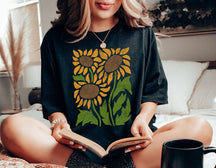 Tournesols Tshirt Boho Floral Chemise