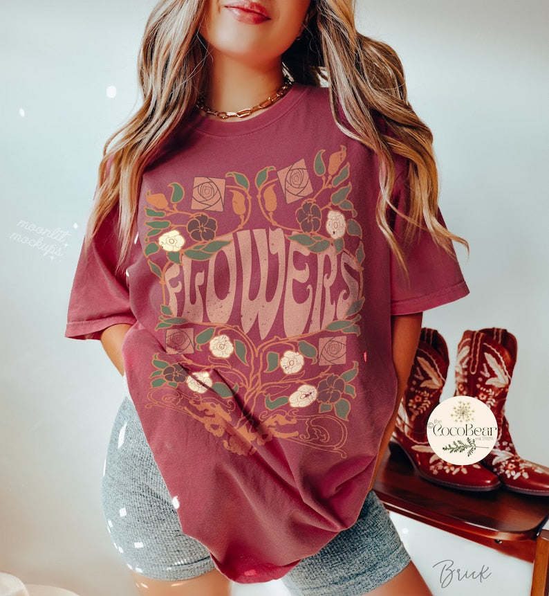 Hippie Flowers Comfort Colors Tee