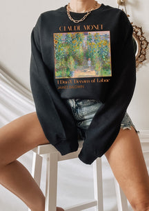 Claude Monet Pullover Künstler Gartenmalerei Sweatshirt 