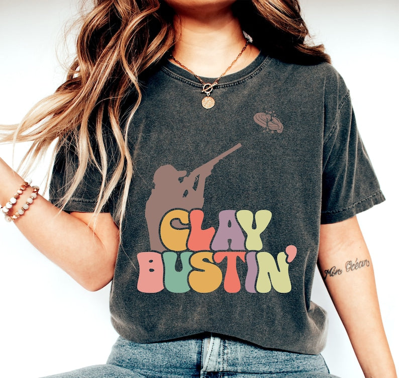 Clay Bustin Shirt Lustiges Skeet Shooter T-Shirt