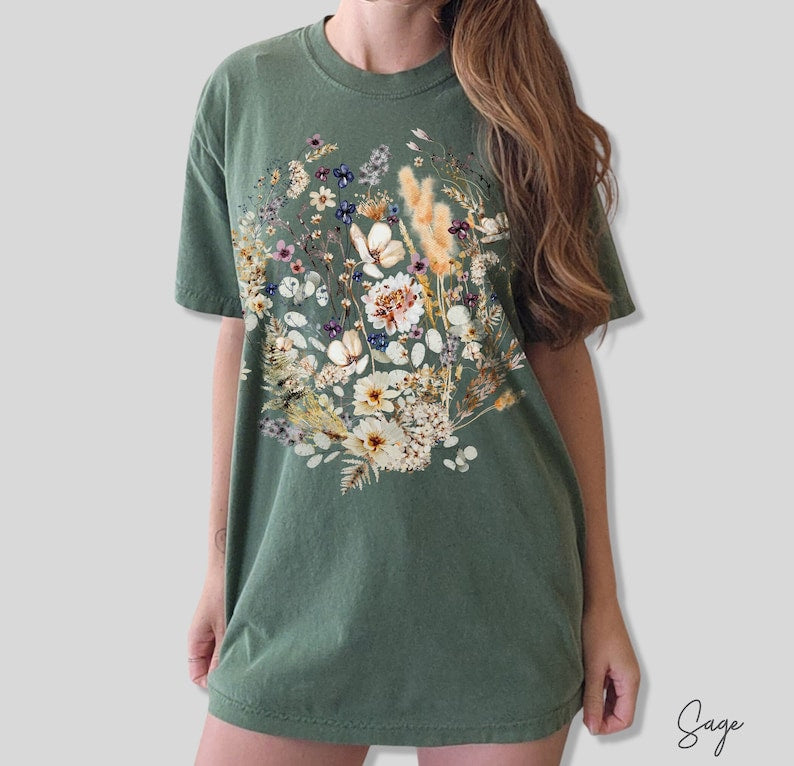 Pressed Flowers Comfort Colors Tshirt