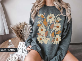 Unisexe Crewneck Boho Flower Sweatshirt