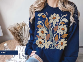 Unisexe Crewneck Boho Flower Sweatshirt