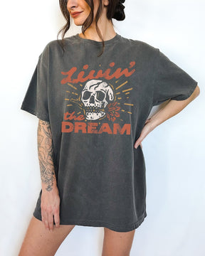 Livin’ The Dream Skull Shirt Streetwear T-shirt