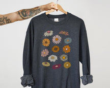 Boho Flower Sweatshirt Unisex Wildflower Sweater