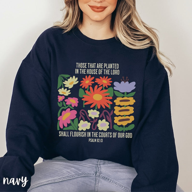 Flower Sweatshirt Gift For Plant Lover