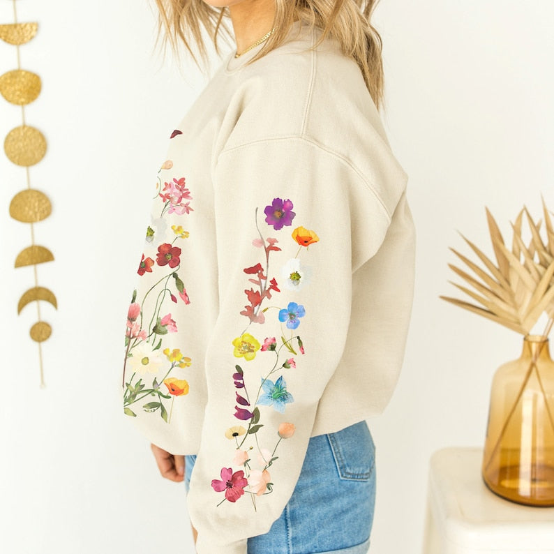 Wildflowers Sweatshirt Boho Floral Sweater