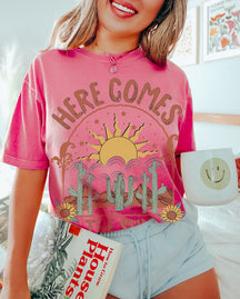 Here Comes The Sun Retro Style Hippie Shirt