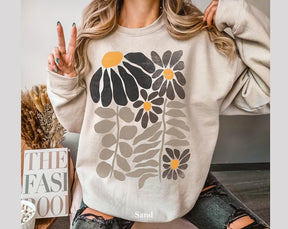 Boho Flower Sweatshirt Unisex Wildflower Sweater